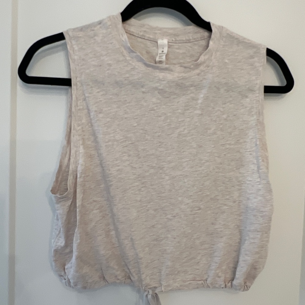 Lululemon Athletica Cream Muscle Tee Crop Top